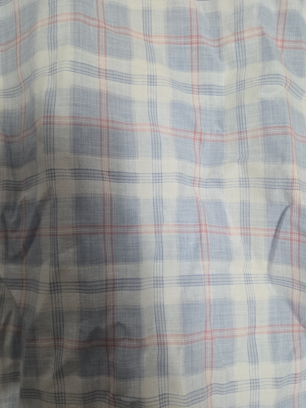 Ledbury Alden Collar Classic Fit Dress Shirt Blue Check Linen Blend 15.5 Medium - Picture 12 of 12